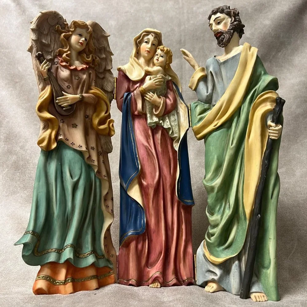 Kurt Adler Religious Screen 12” x 10” Stunning Mary Jesus Joseph and Angel - Picture 3 of 3